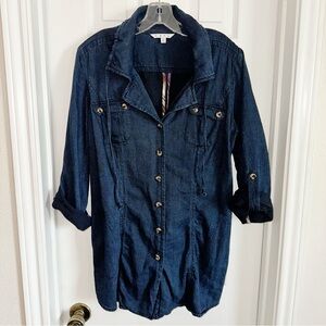 Cabi Lightweight Denim Utility Shirt Jacket L Shacket Casual Boho Cotton Cozy